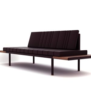 Koria - Masif İroko Platformlu Minimalist Daybed Kanepe (240cm)